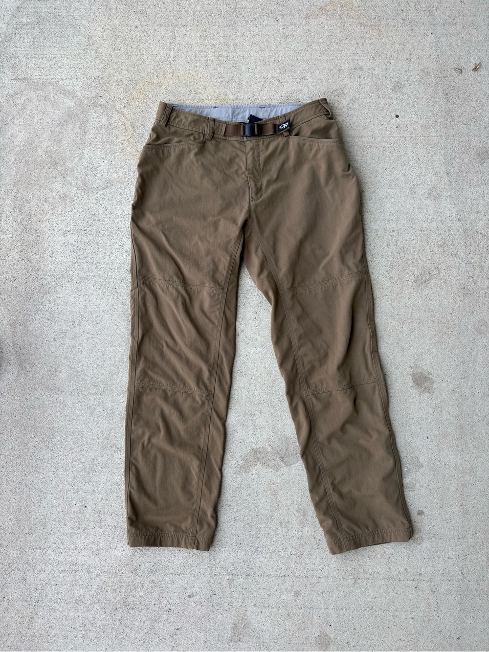 Outdoor Research Technical Hiking Pants Brown Integrated Belt Mens Large 33x32